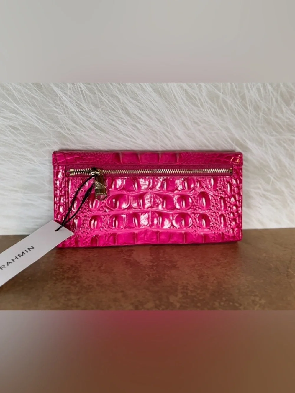 BRAHMIN Cordelia Wallet Pink Affection Melbourne Ombre genuine Leather NWT Firm - Picture 6 of 12